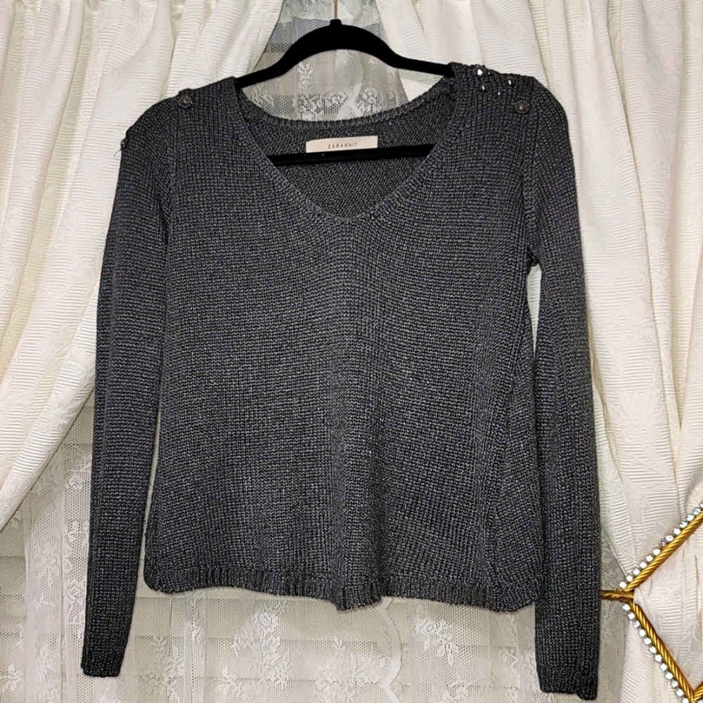 Metallic knit sweater